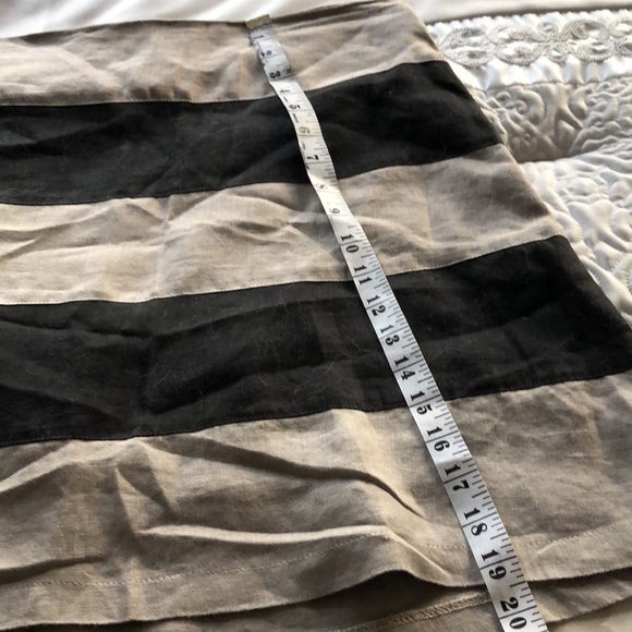 Kenar Skirt black & kaki stripe linen size M - Picture 5 of 5